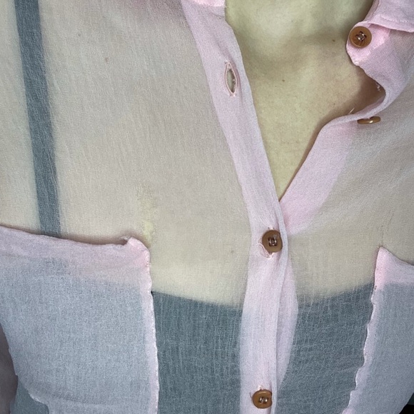 Clueless inspired blouse oversized sheer pastel pink - Picture 3 of 14